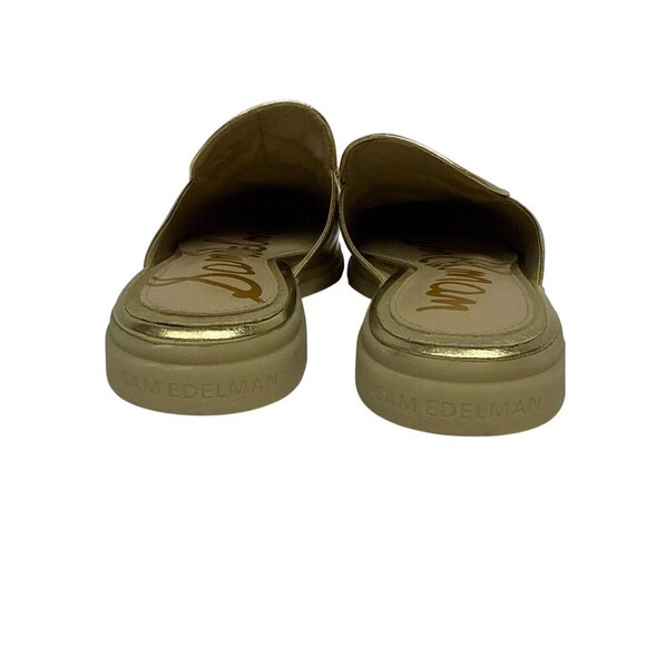 Sam Edelman Kira Women's Bit Mule Slide Gold Leather Slip On Metal Detail 7.5 - Picture 7 of 7